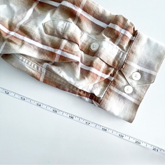 Panhandle Slim Roughstock Shirt Western Button Up Brown Plaid Mens L Barbed Wire - Picture 9 of 11